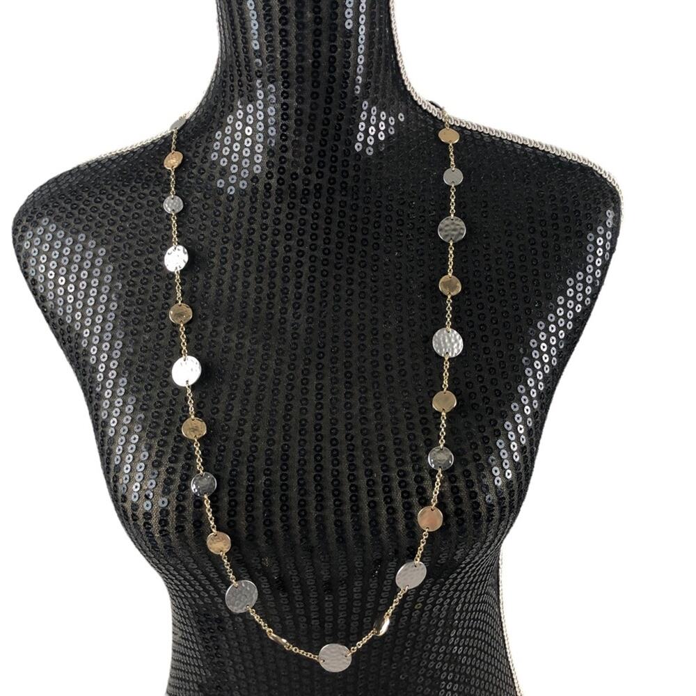 Long necklace gold/silver tone OS